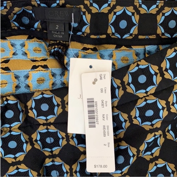 NWT J. Crew Collection Silk Tile Jacquard Shorts - Picture 2 of 11